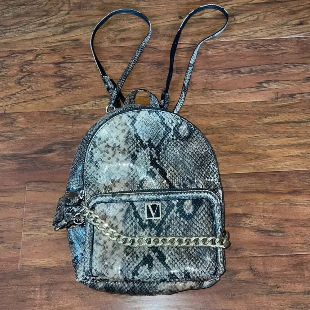 VICTORIA'S SECRET Backpack Purse in Exotic Python Snakeprint - Picture 2 of 7